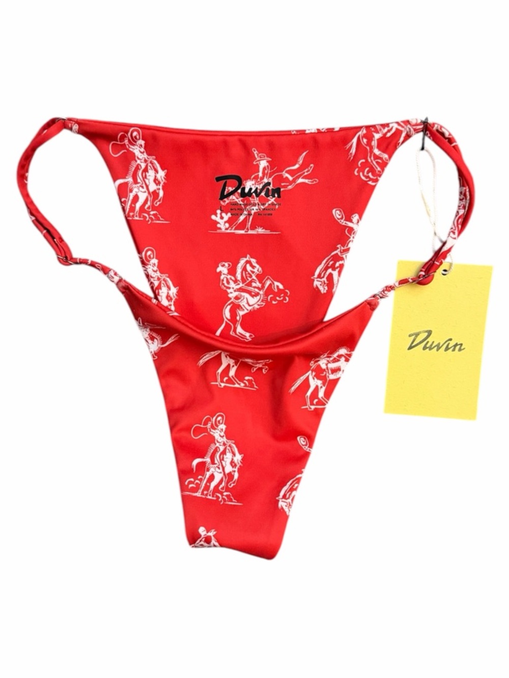 Duvin Red Cowboy Cheeky Bikini Bottom with Adjustable Sides - Picture 5 of 10